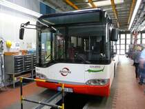 16.04.09,�ffentliche Besichtigung bei der Bogestra,Omnibus-Betriebshof und Werkstatt in Gelsenkirchen-�ckendorf.Mehrere Termine wurden in der Tageszeitung WAZ ausgeschrieben.Hier zu sehen ein SOLARIS Nr.0311 in der Werkstatt. 