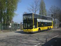 MAN Lion's City DD (Doppelstock) auf der Linie M21 nach Rosenthal Uhlandstra�e am S+U Bahnhof Jungfernheide.
