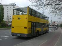 MAN-Doppeldecker auf der Linie 104 nach Stralau Tunnelstra�e an der Haltestelle Charlottenburg Messedamm/ZOB/ICC.