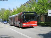 Auch ein herangezoomtes Bild darf von dieser Umleitung der Linien 3, 10 und 676 nicht fehlen, das  Opfer  war am 20.4.09 der Solaris 344.