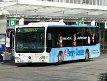 BDWM /SBB - Mercedes Citaro  AG 370311 mit Werbung unterwegs auf der Linie 3 bei den Haltestellen vor dem Bahnhof Zofingen am 09.04.2009