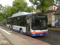 BLK-V1002, ein MAN Lion´s City  CNG, am 23.04.2009 auf dem Weienfelser Busbahnhof. Auch er macht gerade Pause.