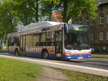BLK-V1000, ein MAN Lion&acute;s City � CNG, am 24.04.2009 auf dem Busbahnhof in Wei�enfels. In der Zielanzeige PAUSE angeschrieben.
