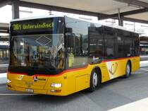 Postauto - MAN Nr.108  AG 4307 unterwegs auf der Linie 361 bei den Haltestellen vor dem Bahnhof Brugg am 09.04.2009