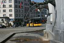 PostAuto Ostschweiz, PU Lienert&Ehrler, Einsiedeln, SZ 83'895 (MAN Lion's City A66, 2007) am 14.4.2009 in Einsiedeln, Klosterplatz.