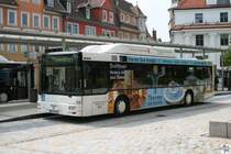 MAN Linienbus der Stdischen Werke berlandwerke Coburg (SC) an der Haltestelle am Theater. Die Aufnahme entstand am 30. April 2009.