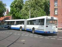 Mercedes-Benz O 405 N (Niederflur-Stadtversion) auf Betriebsfahrt am Betriebshof Babelsberg.