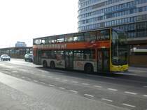 MAN Lion's City DD (Doppelstock) auf Betriebsfahrt am S-Bahnhof Landsberger Allee.