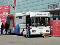 Swisscom - Mercedes O 405  SO 154951 als Werbebus auf dem Areal des Eisstadion w�hrend der Eishockey WM 2009 in Bern am 03.05.2009