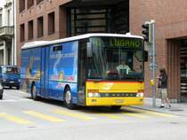 Postauto - Setra  TI 215200 unterwegs auf der Linie 443 in der Stadt Lugano am 13.05.2009 .. 