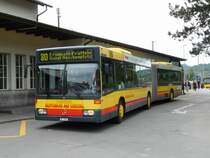 AAGL - Mercedes O 405 GN Nr.91  BL 7421 unterwegs auf der Linie 80 bei der Haltestelle vor dem Bahnhof in Liestal am 11.05.2009