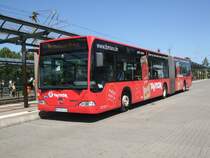 Linie14 von Warnowblick,Rostock Richtung Dierkower Kreuz,Rostock kurz nach der ankunft in der Haltestelle Dierkower Kreuz,Rostock.Aufgenommen am 13.06.09