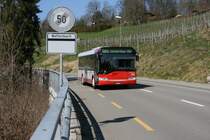 Stadtbus Winterthur Nr. 294 (Solaris Urbino 12, 2004) am 11.3.2007 unterwegs zwischen Neftenbach und Winterthur. 