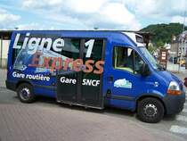 Der Renault Master Durisotti mit Werbung f�r die neue Linie  1 Express , am 12/06/09.