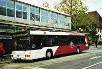RBS Worblaufen Nr. 7/BE 535'307 MAN am 9. Mai 2009 Papierm�hle, Bahnhof (mit Vollwerbung f�r  Moonliner )