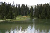 PostAuto Graub�nden GR 102'374 (Neoplan N316�, 1997) am 9.6.2007 am Heidsee zwischen Lenzerheide und Valbella. 
