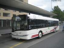 Seit 2006 ist die Eurobus, resp. deren Tochterunternehmen ARAG (Auto AG Rottal) Generalimporteur von Solaris. Somit war klar, dass die ARAG im Jahre 2009 zwecks der n�chsten Busbeschaffung aufgrund des Angebotsausbau im Kt. Luzern Solaris beschafft. Den im Bild zu sehenden Nr. 3 stammt allerdings noch aus der er 1. Serie im Jahre 2006. Sursee, Bhf. 24.6.09