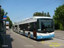 Hess-Swisstrolley 65 in Schlieren Zentrum am 1.7.08.