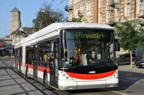 VBSG, St. Gallen Nr. 173 Hess-Gelenktrolleybus am 8. September 2009 bei der Haltestelle St. Leonhard.