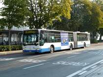 VBL - Mercedes Citaro Nr.138 LU 199438 mit Teil - Werbung unterwegs auf der Linie 23 in Luzern am 07.09.2009