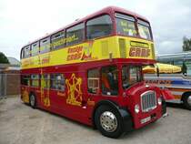 12.09.09,Bristol Lodekka FLF6G,Bj.1966,11600 ccm,152 PS,67 Km/h.Werbebus von Graf Reisen.Tag der Offenen T�r beim Omnibus-Modell-Shop Rhein-Ruhr in Essen. 