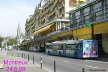 VMCV - Van Hool Gelenktrolleybus 9 in Montreux beim Centre des Congrs am 24.6.2008