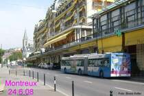 VMCV - Van Hool Gelenktrolleybus 9 in Montreux beim Centre des Congr�s am 24.6.2008