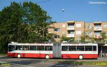 SW - Seitenansicht vom Mercedes-Benz Gelenktrolleybus 151 in der Endstation Oberwinterthur am 1.7.2008