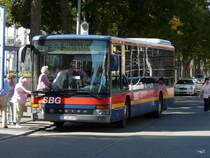 SBG - Setra FR:JS 187 unterwegs auf der Linie 7363 bei den Haltestellen vor dem Bahnhof in Singen am 31.08.2009