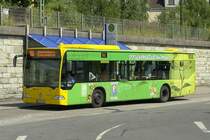 In Essen Borbeck Bahnhof steht im August 2008 EVAG Wagen 4027 als Linie 160 Richtung Stoppenberg Ernestienenstr.
