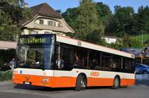 RBS, Worblaufen Nr. 15/BE 246'015 MAN am 18. September 2009 beim Bahnhof Bolligen.