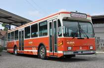 Garage Grundbacher, Aefligen Nr. 1/BE 607'078 Saurer R&J SH (ex AAGK, Koppigen/ ex STI, Thun Nr. 48) am 22. September 2009 beim Bahnhof Aefligen.