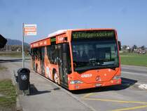 RBS, Worblaufen Nr. 1/BE 365'301 Mercedes Citaro am 5. April 2008 im Oranje-Look in G�mligen Sonnenfeld.