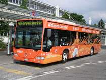RBS, Worblaufen Nr. 1/BE 365'301 Mercedes Citaro am 14. Juni 2008 im Oranje-Look bei der Haltestelle Papierm�hle.