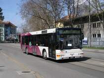 RBS, Worblaufen Nr. 7/BE 535'307 MAN am 5. April 2008 im Moonliner-Look in der Berner Rodtmattstrasse.