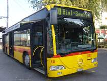 BLT Mercedes Citaro Nr. 42 (2006) im Herbst 2009 am Bahnhof in Muttenz.