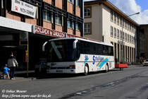07.06.2009: Der MZG-SR 48 ist ein S 315 UL der Firma Schulligen. Er bef�hrt die R200 Trier - T�rkism�hle, durch den (im Vergleich zum Bus klein wirkenden) Fahrradanh�nger wird die Linie zum  RegioRadler . Die R200 ist eine Gemeinschaftslinie der Rhein-Mosel-Verkehr (RMV) und der Saar-Rpfalz-Bus (SPB).