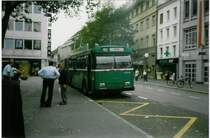 Aus dem Archiv: BVB Basel Nr. 916 FBW/FHS-Hess Gelenktrolleybus am 8. Oktober 1997 Basel, Claraplatz