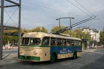 O Buswagen 59 der SW Solingen am HBF Solingen am 24.10.2009
Es werden sonderfahrten zum M�ngstener Br�ckenfest angeboten.