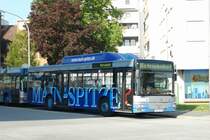 SW R�sselsheim  GG SW 169  wirbt f�r Main Spitze.
Aufgenommen am HBF R�sselsheim.