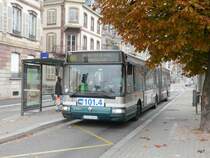 CTS Strasbourg - Renault Nr.573  3170 YN 67 unterwegs auf der Linie 4A in der Stadt Strassburg am 31.10.2009