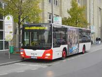 MAN Lion´s City der K-B-S Busreisen GmbH/Schilling Omnibusverkehr GmbH (H�rth), im Einsatz als Airport-Shuttle  K�ln Hbf - D�sseldorf Hbf - D�sseldorf, Messe - Flughafen Weeze (am Niederrhein) .
Aufgenommen am 23.10.2009. Ort: D�sseldorf Hauptbahnhof.