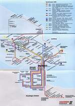 KONSTANZ (Landkreis Konstanz), September 2008, Buslinienplan der Stadtwerke Konstanz -- Liniennetzplan eingescannt