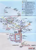 KONSTANZ (Landkreis Konstanz), September 2008, Buslinienplan der Stadtwerke Konstanz -- Liniennetzplan eingescannt