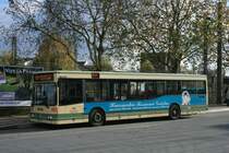BSM (Bahnen der Stadt Monheim GmbH) Wagen 2 mit Werbung f�r Haarmoden Godolias.
Aufgenommen am HBF Solingen.
8.11.2009