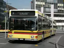 STI Bus BE 456869 mit der Betriebsnummer 69 im Einsatz auf der Linie 2 Am Bahnhof In Thun. Die Aufnahme stammt vom 01.10.2009.