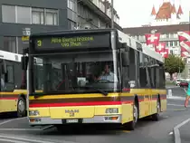 STI Bus BE 572095 Mit der Betriebsnummer 95 im Einsatz auf der Linie 3 am Bahnhof Thun. Die Aufnahme stammt vom 01.10.2009.