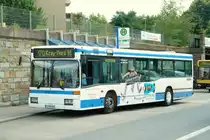 E AM 865 am Essen Borbeck Bf mit der Linie 170 nach Kray-Nord Bf.
Der Wagen wirbt fr AXE.
Juli 2007 