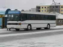 Auch dieser SETRA stammt aus Deutschland, zumindest steht an der Fahrert�r noch Renate Flohr, Hersfelder Str. 85, 36304 Alsfeld. Foto aufgenommen am 11.11.2009 in Kokshetau