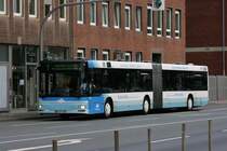 SWM 2318 (MS ST 585) auf der Eisenbahnstr. in Mnster am 27.6.2009 mit Werbung frs Mnster Abo.